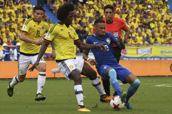 Colombia empató 1-1 con Brasil y mira a Rusia 2018