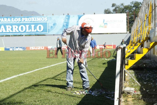 Destrucción y daños en el estadio Morazán tras disturbios en la semifinal Real España vs Marathón