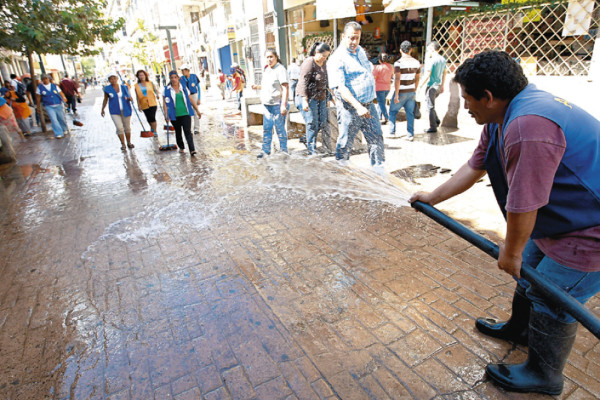 Limpieza en paseo Liquidámbar