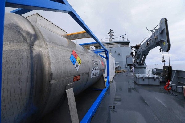 FOTOS: Así es el buque 'Gracias a Dios' que navega en alta mar rumbo a Honduras