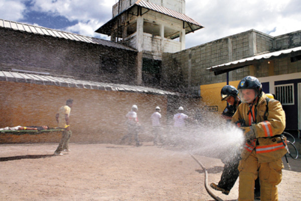Simulacro de incendio en penal de Choluteca fue un éxito