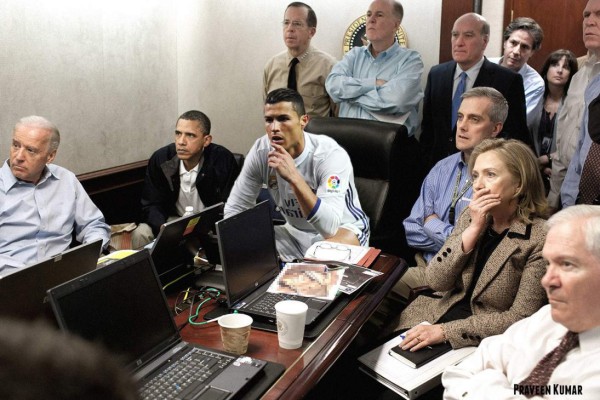 Los memes de la celebración de CR7 en el derbi de Madrid