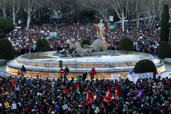 Marea humana inunda Madrid contra la austeridad y la corrupción