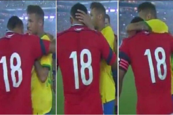 El abrazo entre Neymar y Zúñiga 63 días después de la lesión