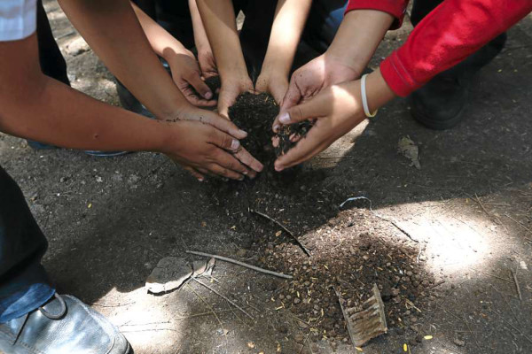 Nuestros pequeños ambientalistas aprenden a elaborar abono orgánico