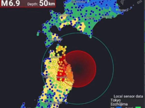 Sismo se siente hasta en Tokio tras terremoto en el norte de Japón.