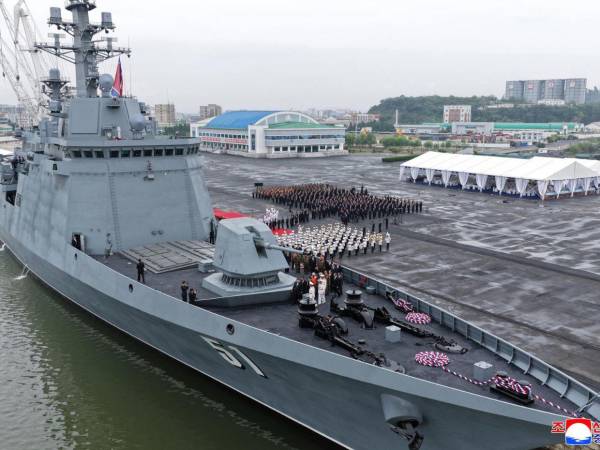 Así luce el nuevo buque destructor de Corea del Norte.