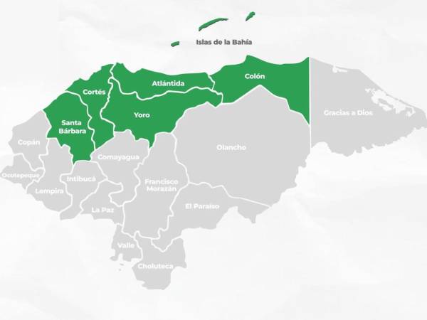 Cortés, Atlántida, Colón, Islas de la Bahía, Santa Bárbara y Yoro son los departamentos en alerta.