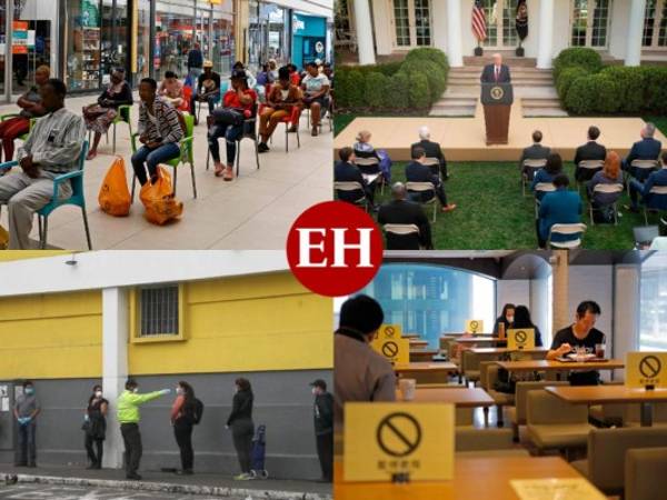 Ante las recomendaciones de la Organización Mundial de la Salud (OMS) y el aumento de muertes por coronavirus en el mundo, las personas deben adaptarse a una nueva forma de convivir para evitar más contagios. Estas imágenes demuestran cómo lo hacen. Fotos: AFP / AP.