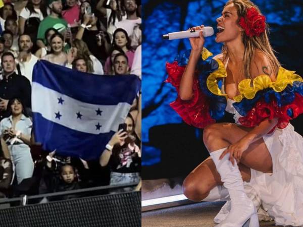 Momento especial da Bandera de Honduras en manos de catrachos en Coachella.