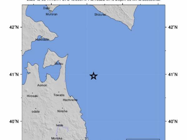 El terremoto se produjo frente a las costas de la prefectura de Aomori, en el noreste de Japón.