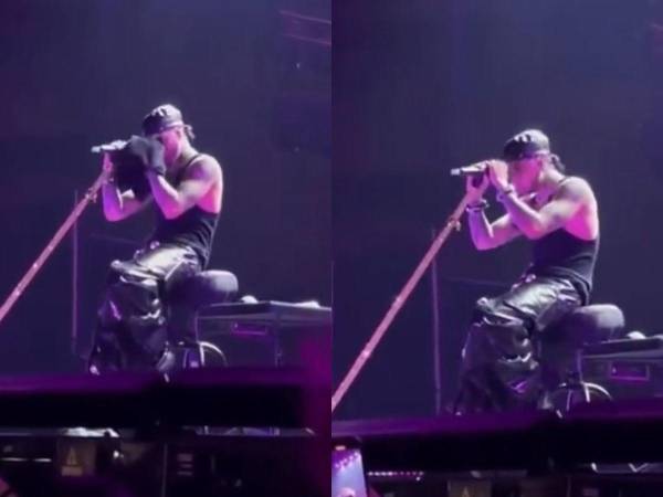 El famoso rompió en llanto al cantar algunas canciones dedicadas a su ex.