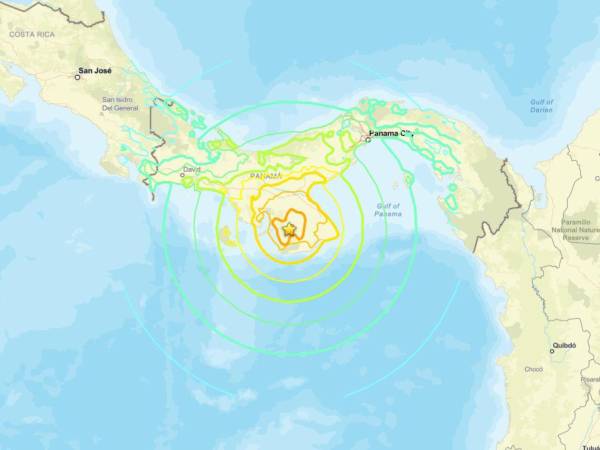 El terremoto se reportó casi a la 1 de la tarde, hora local en Panamá.