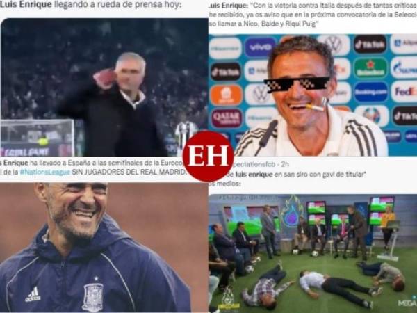 El actual técnico de la selección de España, Luis Enrique, es el centro de atención en el mundo del fútbol y de los memes tras lograr llegar a la final de la Liga de Naciones venciendo a Italia y sobre todo sin jugadores del Real Madrid. Por otra parte, el mandamás, que fue criticado por llevar a futbolistas sin experiencia, ahora es alabado porque los jugadores Gavi, Yeremi Pino y Bryan Gil fueron las figuras del encuentro.  Aquí te dejamos los mejores memes.