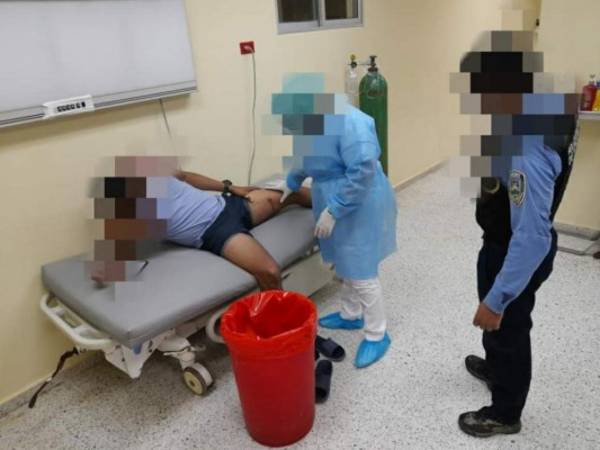El policía fue trasladado hacia el hospital de San Lorenzo, Valle.