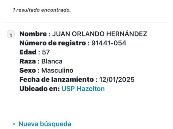 La medida surge luego de que el presidente Donald Trump anunciara que indultaría al expresidente Hernández.