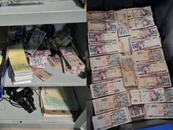 De una manera desordenada y con dinero empaquetado en cajas, fue encontrado parte del dinero en poder de los directivos de Koriun Inversiones, la empresa que fue asegurada este miércoles acusada de actividades fraudulentas. Se conoce que esta empresa intentaba escapar este mismo día con el dinero de los trabajadores, según la ATIC. Entre lo encontrado, destacan fuertes sumas de efectivo escondidas en casas particulares y cajas plásticas.