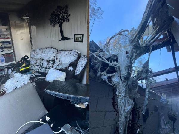 Muebles, camas y hasta el techo terminaron completamente carbonizados este sábado 14 de febrero, luego de que se registrara una fuerte explosión en un apartamento de los condominios Ecovivienda, en Tegucigalpa.
