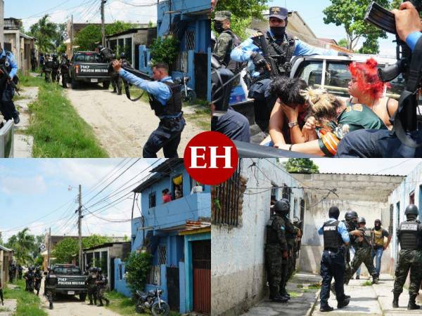 Un violento enfrentamiento armado entre supuestos miembros de la Mara Salvatrucha (MS-13) y Pandilla Barrio 18 dejó a nueve personas detenidas y varios decomisos en la colonia La Unión de San Pedro Sula, al norte de Honduras. Aquí las imágenes.