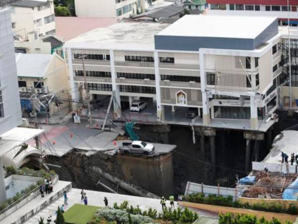 Socavón en Bangkok: daños y evacuaciones tras hundimiento en la ciudad