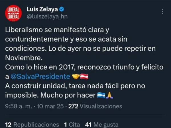 Luis Zelaya reconoce el triunfo de Salvador Nasralla en el Partido Liberal