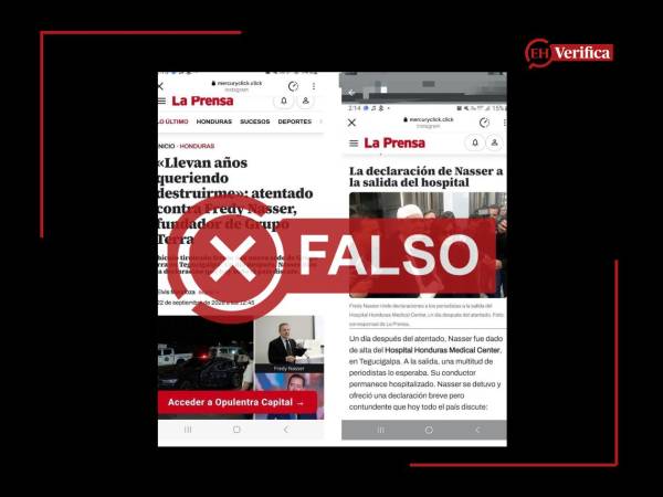 Captura de pantalla del contenido de un supuesto articulo que suplanta la identidad de LA PRENSA, adaptado a esta cartela.