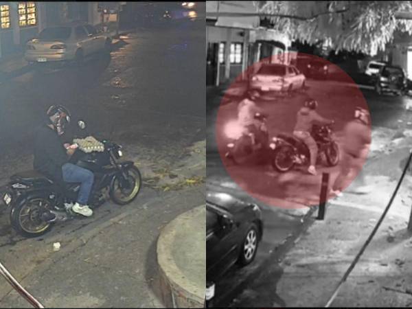 Una cámara de seguridad captó el momento exacto en que dos asaltantes despojaron de su motocicleta a un joven, frente a su propia casa, en la colonia Bella Vista, de Comayagüela.