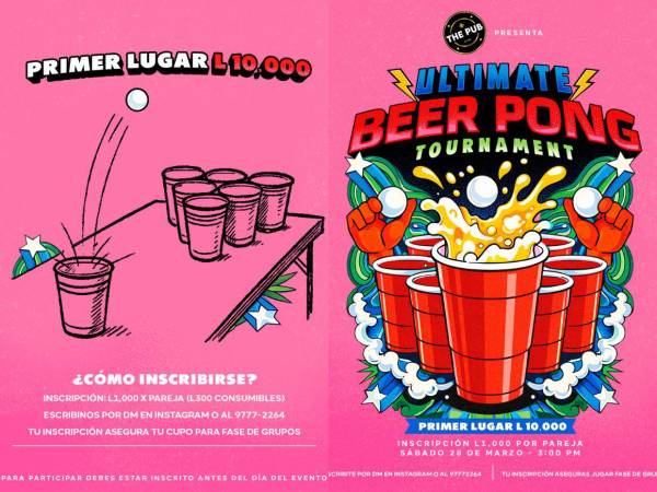 Equipos competirán en parejas durante el Ultimate Beer Pong Tournament en Tegucigalpa.