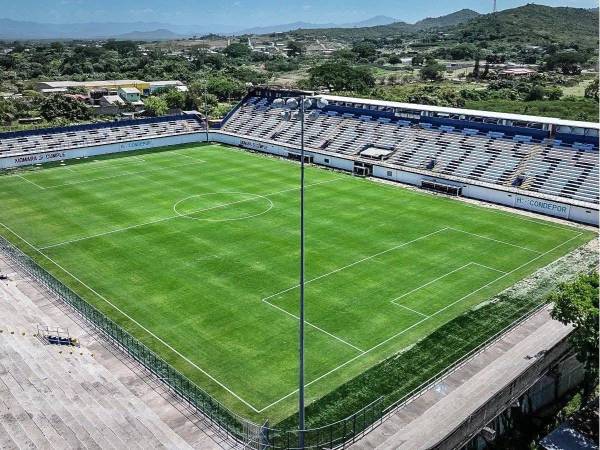 ¡Una bellezada! Condepor mostró los últimos avances de la remodelación del nuevo engramillado del Estadio Juan Ramón Brevé de Juticalpa.