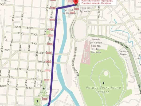 La zona desde la entrada al Pedregal hasta el Parque Central de Tegucigalpa será cerrada por las autoridades.