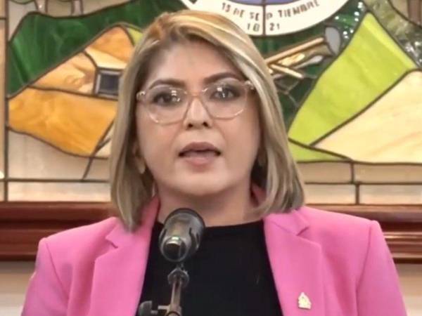 Ángelica Smith, miembro de la Comisión Especial de Diálogo, al momento de realizar la convocatoria de jefes de bancada por segunda vez.