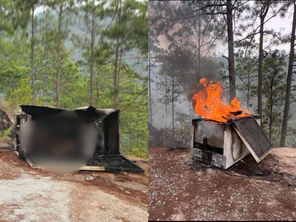 El Cuerpo de Bomberos atendió una alerta de incendio en la aldea El Cimarrón, sin imaginar que lo que encontrarían serían tres cuerpos carbonizados.