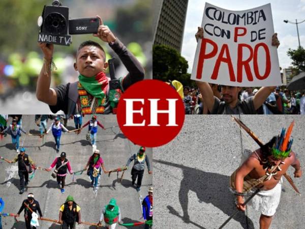 Miles de personas se manifestaron este miércoles en Colombia en contra del gobierno de Iván Duque, un día después de un primer diálogo directo infructuoso entre el gobierno y los promotores de las movilizaciones callejeras que sacuden el país desde hace 14 días. Fotos: AFP.