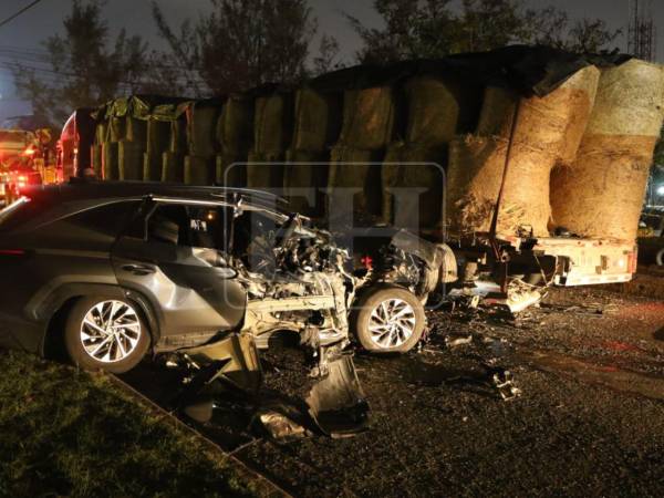 Escena de accidente que provocó la muerte de un hondureño de origen argentino.
