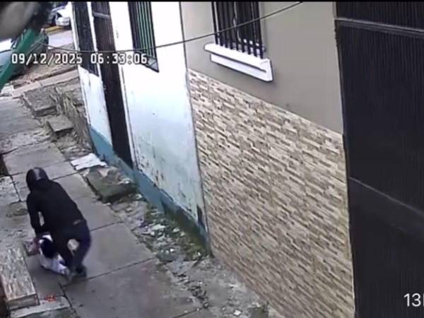 Delincuente derriba y asalta a mujer en colonia Hato de Enmedio de Tegucigalpa.
