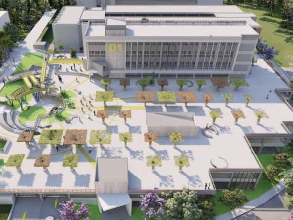 El edificio contará con cinco niveles, tres de los cuales tendrán 18 aulas, los dos niveles restantes serán de estacionamientos.