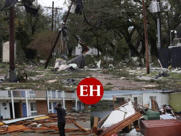 Luisiana sufría este jueves el fuerte azote del huracán Laura, que se debilita a medida que se adentra en el continente dejando destrucción e inundaciones, tras impactar en la madrugada con vientos de 240 km/h. Fotos: AFP.