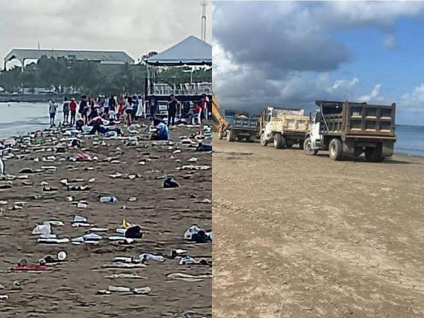 La playa de El Porvenir, en Puerto Cortés, amaneció este Domingo de Resurrección cubierta de desechos tras el cierre de la Semana Santa, una lamentable escena que requirió de la intervención de cuadrillas de la municipalidad para devolverle la belleza a la visitada playa. Aquí las imágenes.