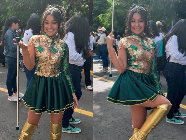 Jancy España fue una hermosa palillona en sus tiempos de colegiala. Participó en los desfiles del pasado 15 de septiembre de 2024.