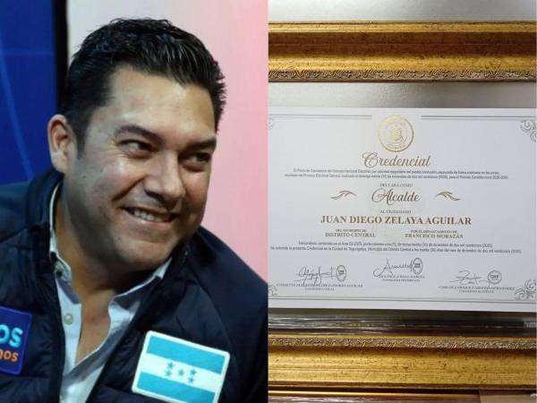 El CNE ya hizo entrega de la credencial que acredita a Juan Diego Zelaya como alcalde del Distrito Central 2026-2030.