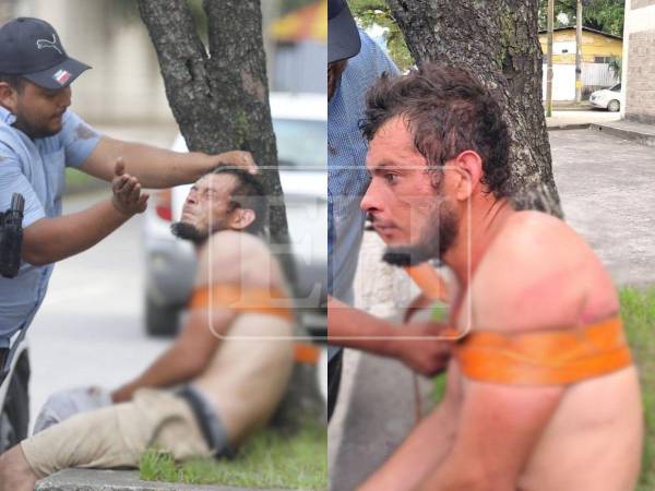 Este sujeto fue amarrado a un palo tras ser sorprendido asaltando a una mujer en San Pedro Sula. ¿Cómo sucedieron los hechos?