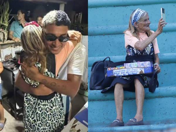 La imagen de una abuelita vendiendo chicles en el estadio Olímpico de San Pedro Sula, durante la previa del partido de tiktokers de Honduras y Brasil, se convirtió en todo un fenómeno en redes sociales.