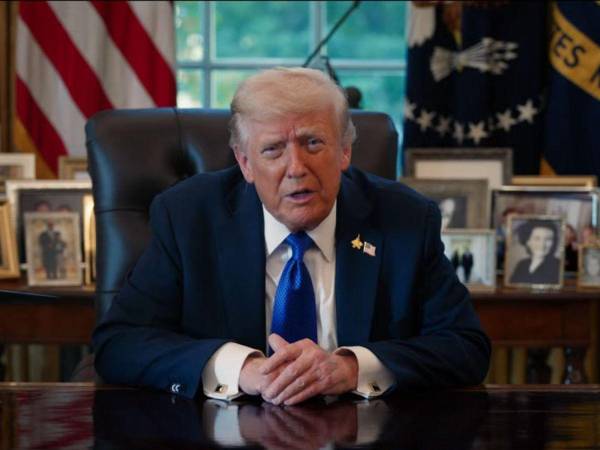 El Presidente de Estados Unidos, Donald Trump, hablando en Washington (Estados Unidos).
