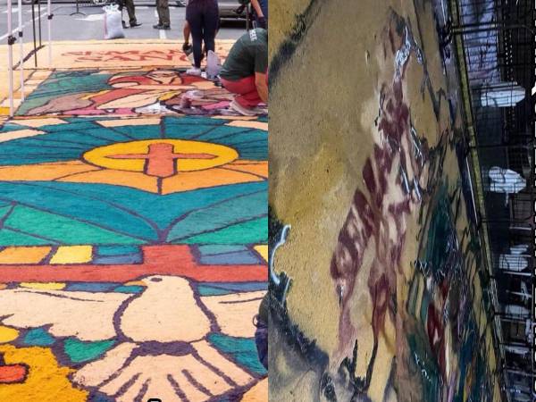 El atractivo de estas alfombras duró pocas horas, a pesar del entusiasmo de los creyentes que celebraban su regreso tras varios años sin realizarse en la ciudad.