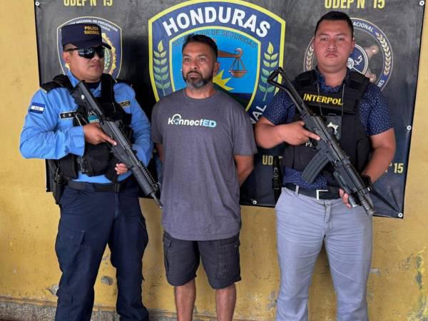 El hondureño Francisco Alonso Sánchez Martínez fue capturado en Juticalpa, Olancho, por agentes de la DPI, asignados a la Interpol.