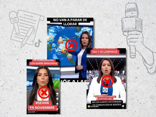 Así de realistas son los periodistas creados con IA por esta página de TikTok, para desinformar sobre el contexto electoral en Honduras.