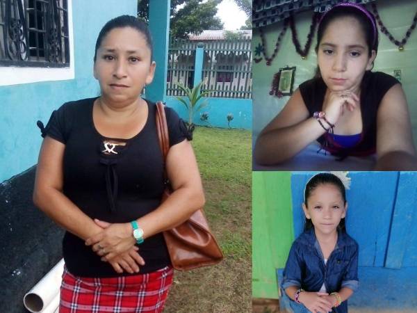 Fotos en vida de Sandra Hernández y sus hijas Lissy Barrera (arriba a la derecha) y Angie Barrera (abajo la derecha), las víctimas de la masacre que ha enlutado a Olanchito y que ha consternado a todo Honduras.