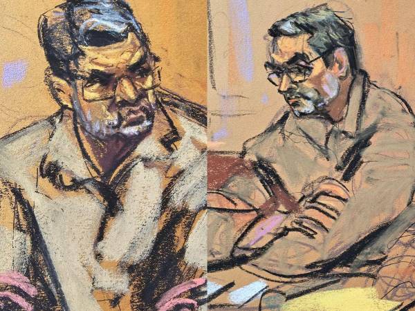 Juan Orlando Hernández, condenado a 45 años de prisión, lució bastante serio y alterado mientras escuchaba al juez Kevin Castel leer la sentencia en su contra. Aquí las imágenes.