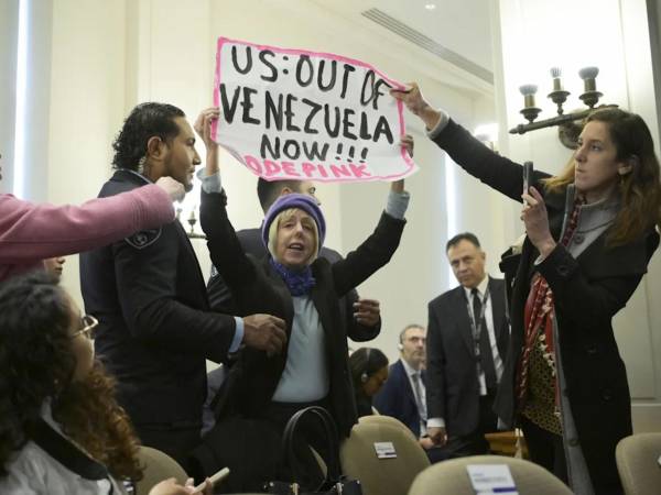 Debido a la interrupción, el presidente del Consejo Permanente de la OEA, el colombiano Luis Vargas, suspendió la sesión durante cinco minutos hasta que agentes de seguridad retiraron a la mujer del recinto.