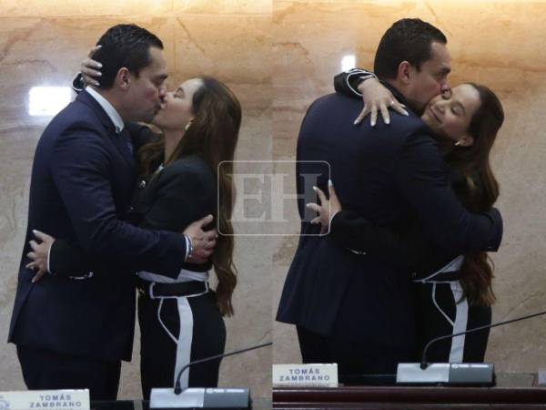 El ahora presidente del Congreso Nacional para el período 2026–2030 fue captado por el lente de EL HERALDO en un momento romántico con su esposa, Yohana Estrada.
